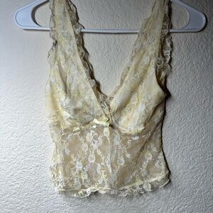 Full Tilt Lace V-Neck Chemise in Cream